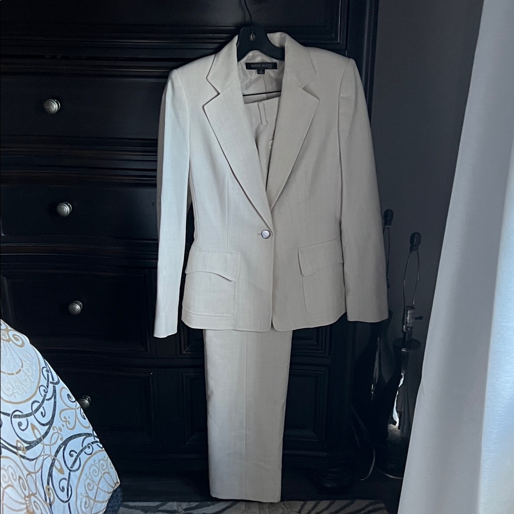 Anne Klein Cream Women's Blazer and Skirt Set